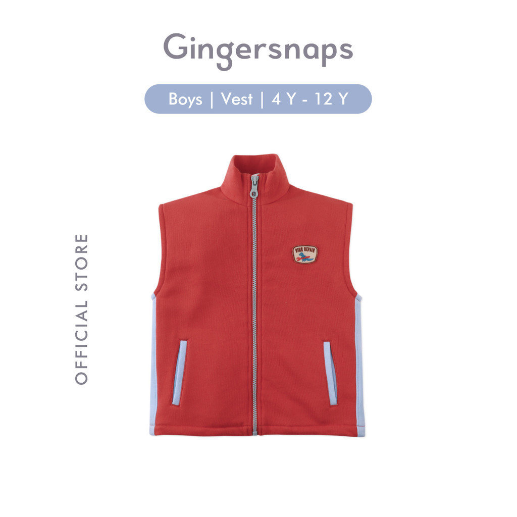 Gingersnaps Monster Smash Vest Red - Rompi Jaket Anak Laki-laki (Merah)