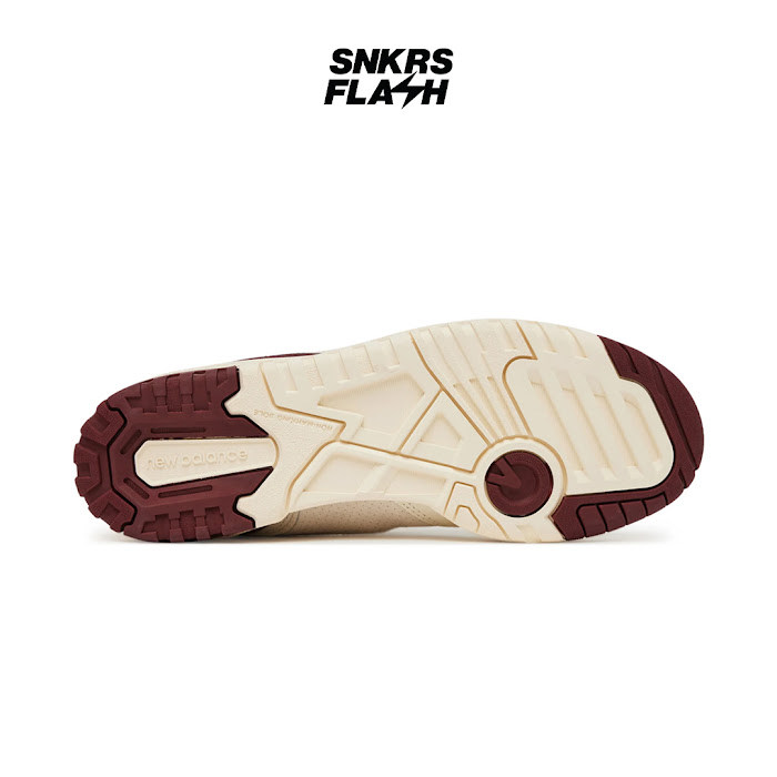 NEW BALANCE 550 Sea Salt Classic Crimson Sepatu Sneakers Unisex - BB550LEZ - Size 38