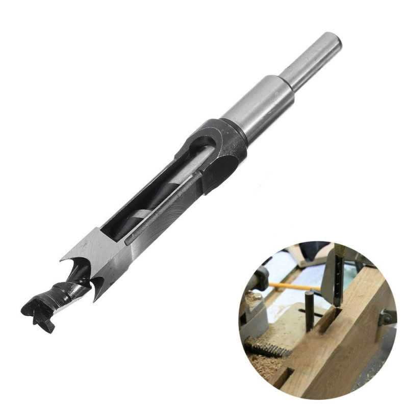 Mata Bor Pahat Mortising Bobok Kayu HSS Spiral Bit Bubut Lubang Kotak 16mm Kayu Tebal