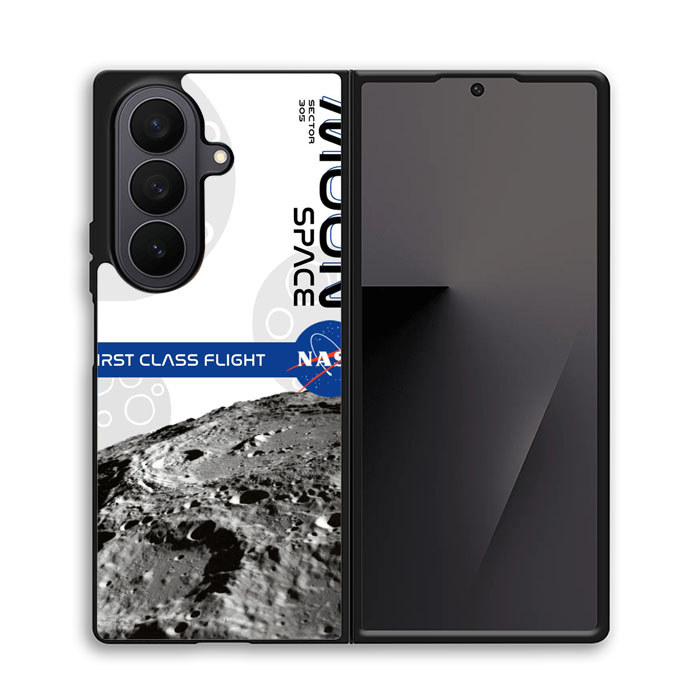 Case Samsung Galaxy Z Fold 7 6 5 4 3 SE NASA Moon Ticket Case Cover