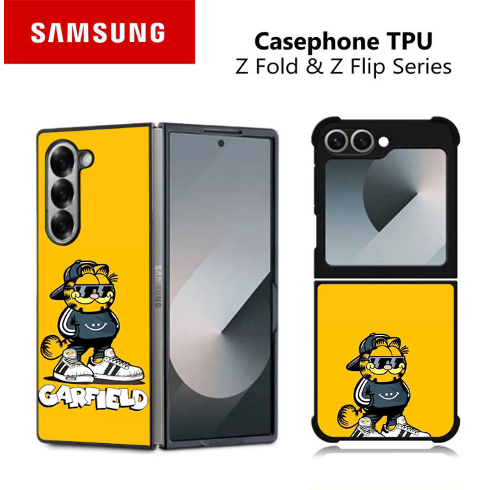 Casing Case TPU Samsung Z Fold & Z Flip 7 6 5 4 307 Garfield RK402 Hybrid Cover Rubber Glossy