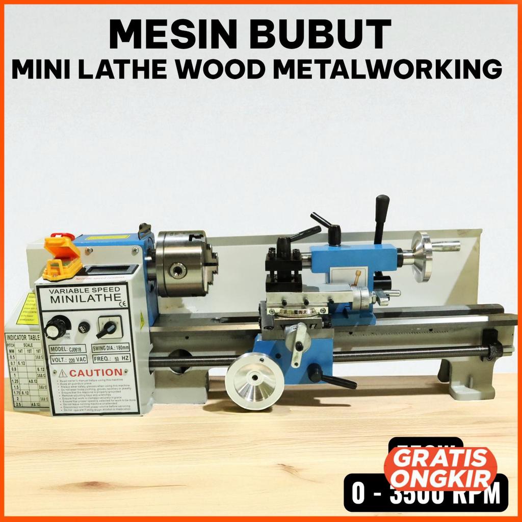 Mesin Bubut Mini kayu besi 550W - CJ0618