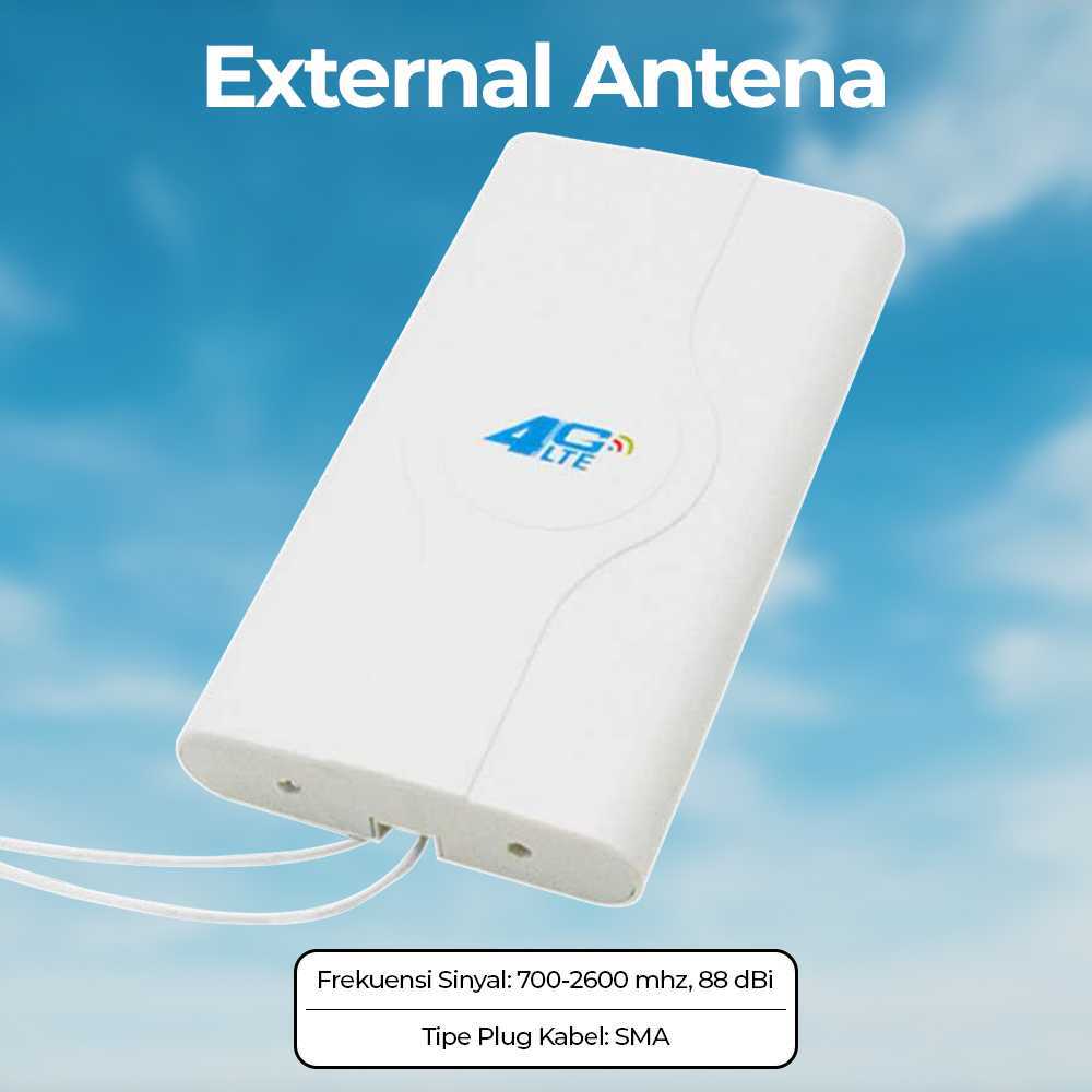 MIMO Antena Eksternal 3G 4G LTE Dual SMA 700 MIMO External Antenna 3G 4G LTE Dual SMA 700 Warna Puti