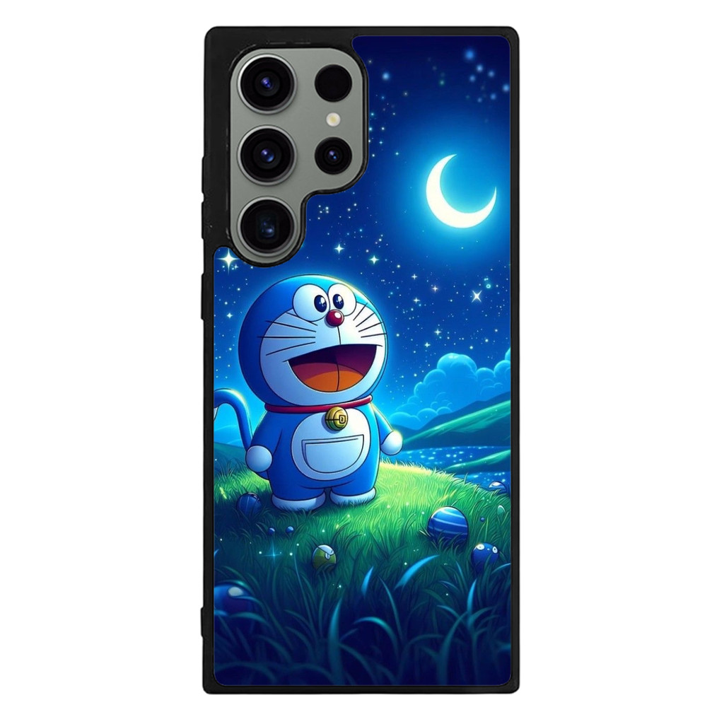 Hybrid Case Casing Samsung Galaxy S25 Ultra S24 S23 S22 S21 S20 Ultra Plus FE Doraemon Moon