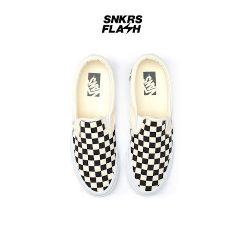 VANS Slip On Reissue 98 Checkerboard Black White Sepatu Sneakers Unisex - VN000CSE2BO - Size 40