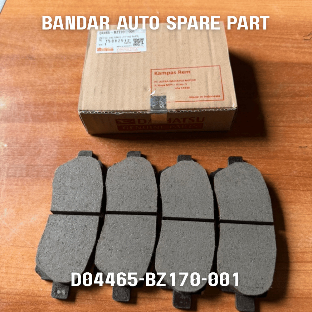 Daihatsu D04465-BZ170-001 Pad Kit, Disc Brake L/Fitting Parts, Fr for Xenia New All