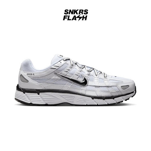 NIKE P6000 WHITE METALLIC SILVER BLACK - CD6404107 - Size 42