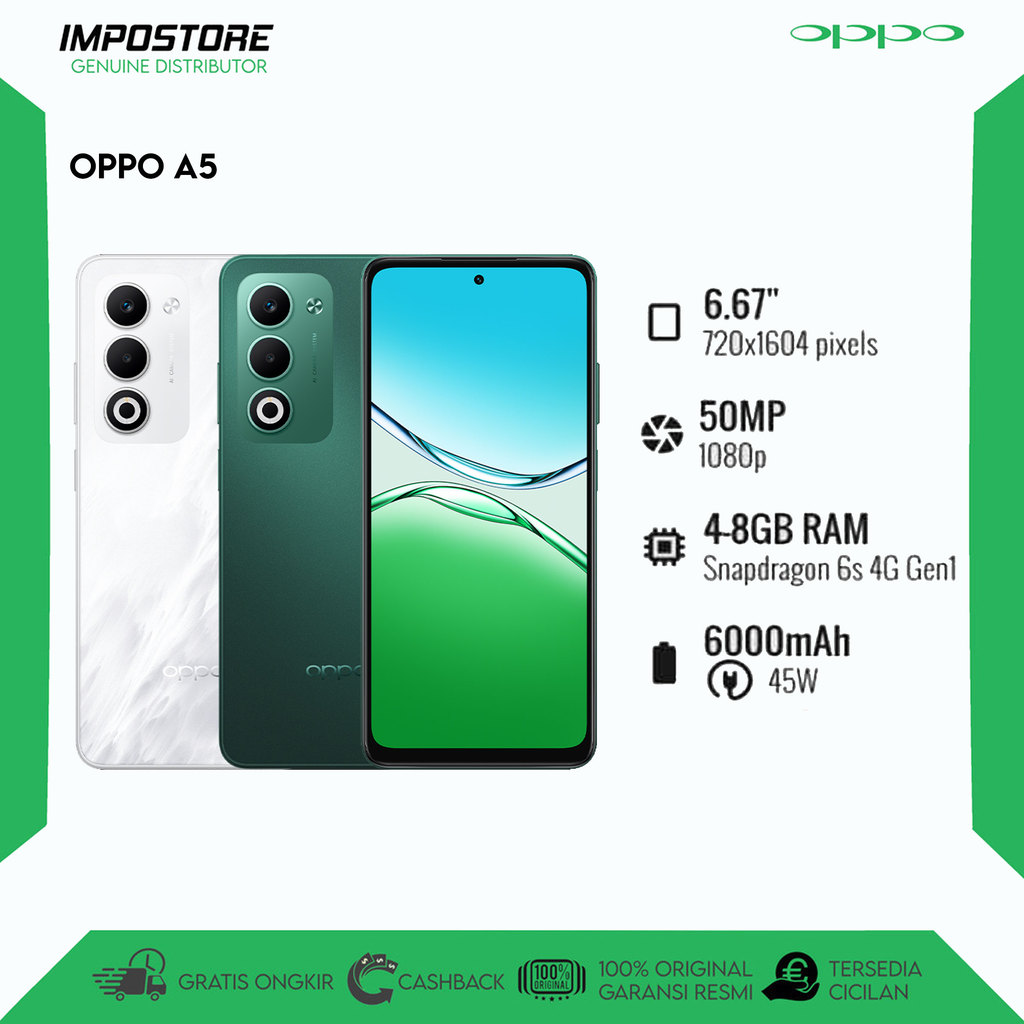 OPPO A5 4G - 8/128GB RAM - SNAPDRAGON 6S GEN 1 - REPACK
