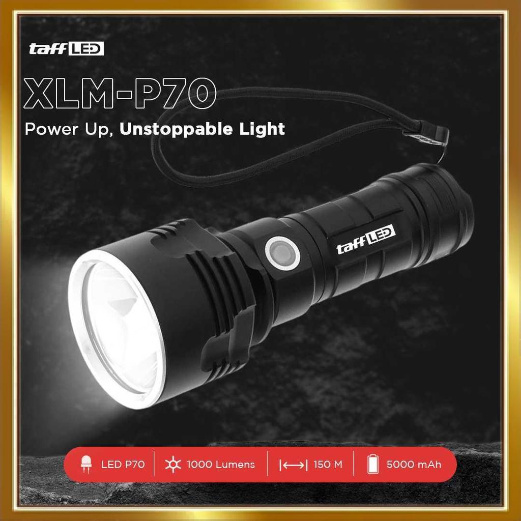 TaffLED Senter LED USB Rechargeable P70 50W 1000 Lumens - XLM-P70