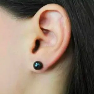 anting mutiara tusuk hitam satu pasang (6)