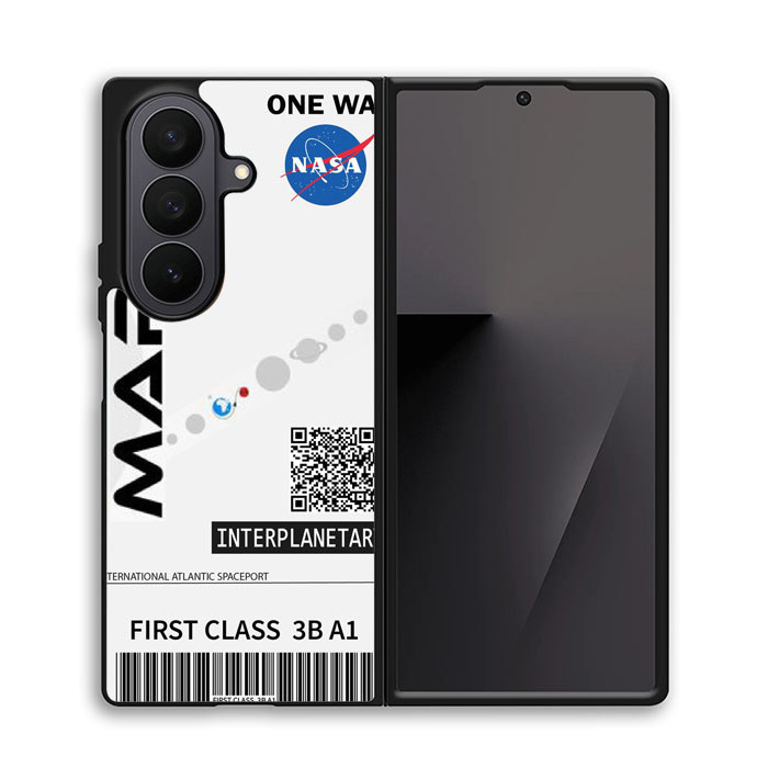 Case Samsung Galaxy Z Fold 7 6 5 4 3 SE Space Travel Ticket Art Case Cover
