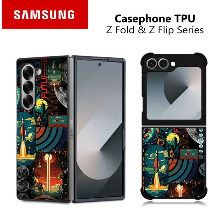 Casing Case TPU Samsung Z Fold & Z Flip 7 6 5 4 151 Nasa RK238 Hybrid Cover Rubber Glossy