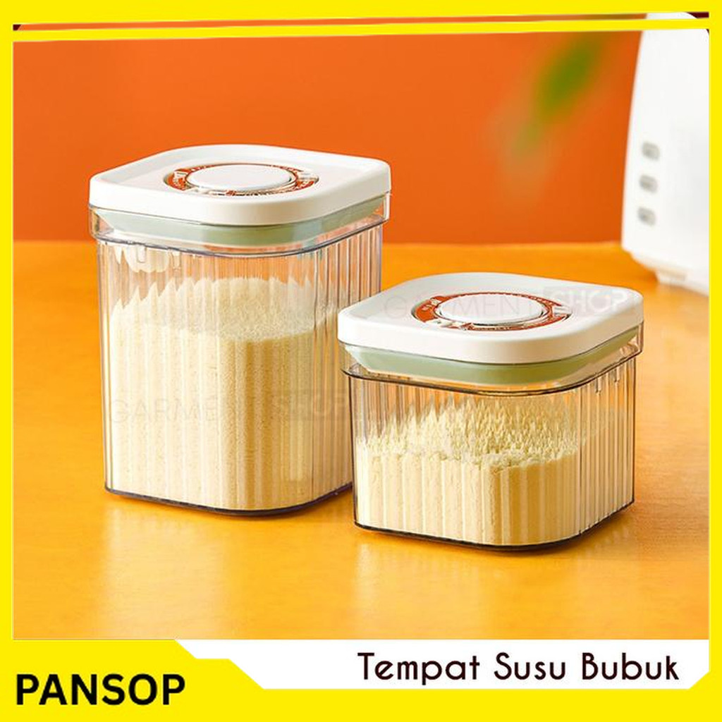 KOTAK SUSU BUBUK BAYI CONTAINER BOX WADAH SUSU TOPLES SNACK TUTUP TEKAN KEDAP UDARA BAGUS - 800 ML, 