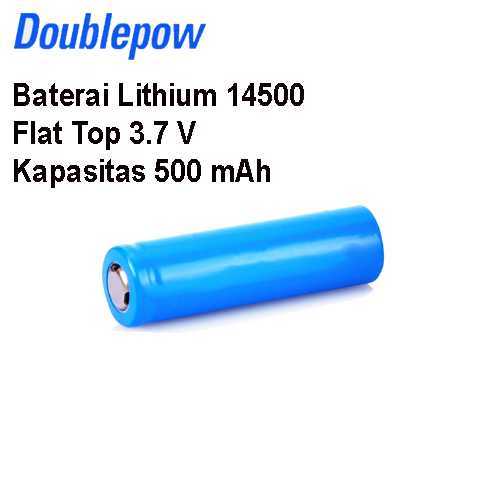 DOUBLEPOW BATERAI LITHIUM FLAT TOP 14500 3.7V 500MAH 1 PCS