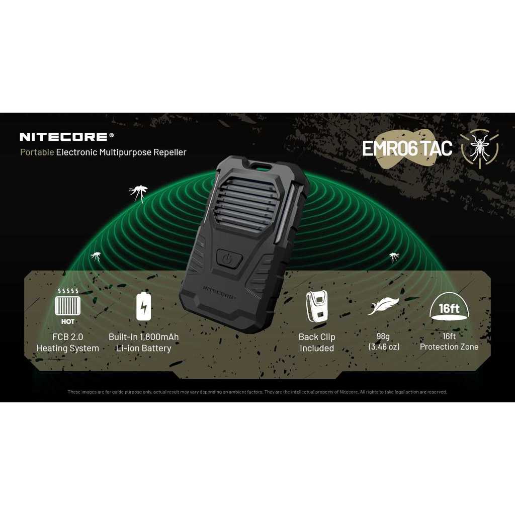NITECORE ALAT PENGUSIR NYAMUK ELEKTRIK PORTABLE MAT REPELLER 1800MAH - EMR06 TAC