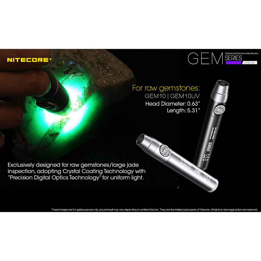 Nitecore GEM10UV Senter Indentifikasi Batu Mulia Gemstone Ultraviolet