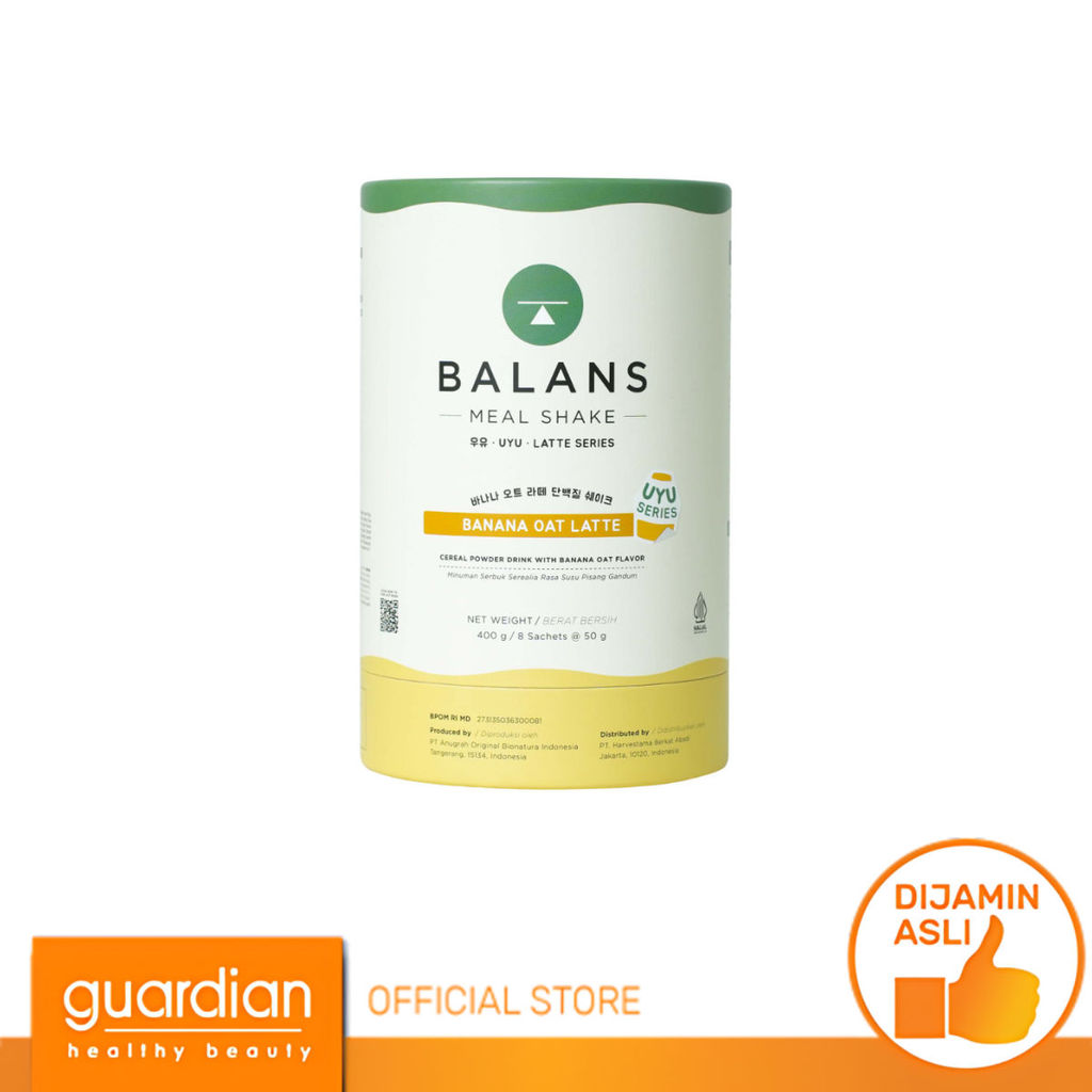 Balans Meal Shake UYU Series Trial Tube | Banana Oat Latte | Susu Protein & Tinggi Kalsium Rendah Ka