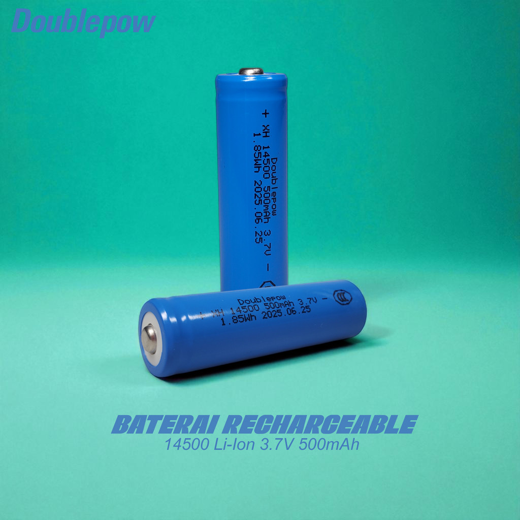 Baterai Rechargeable 14500 Li Ion 3.7v 500mah 1 Pcs Blue