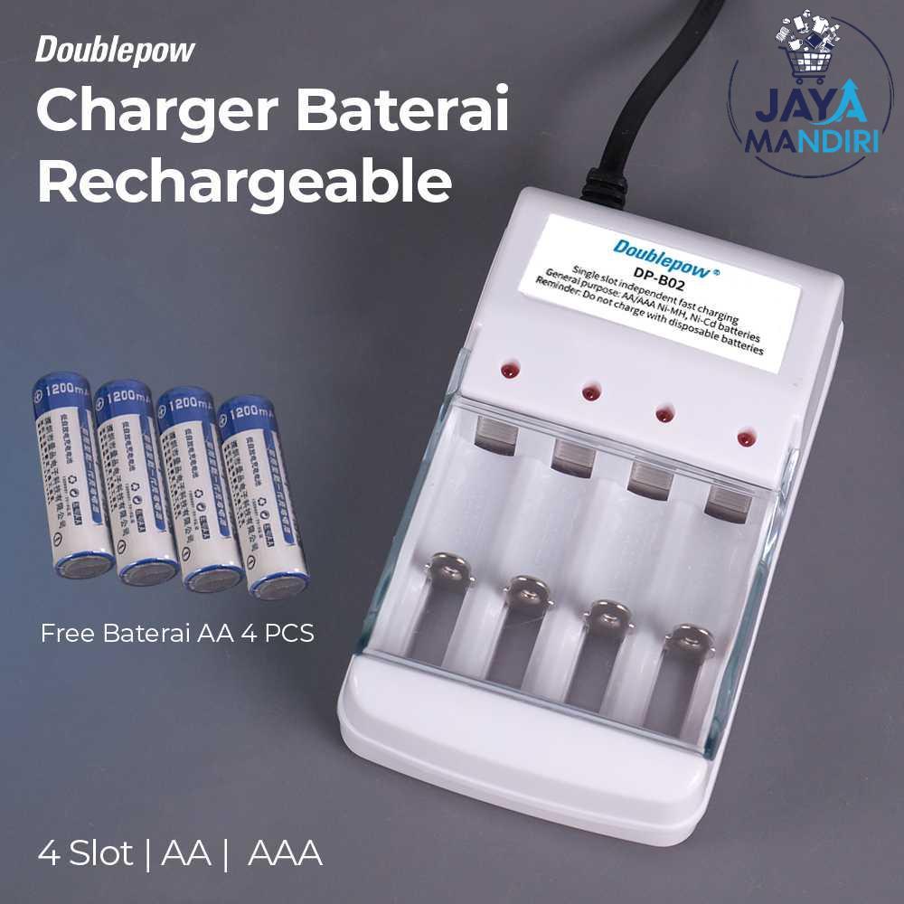 Charger Baterai Rechargeable 4 Slot AA AAA Carger Batrai AA 4 Lubang - DP-B02 Murah Kualitas Terbaik