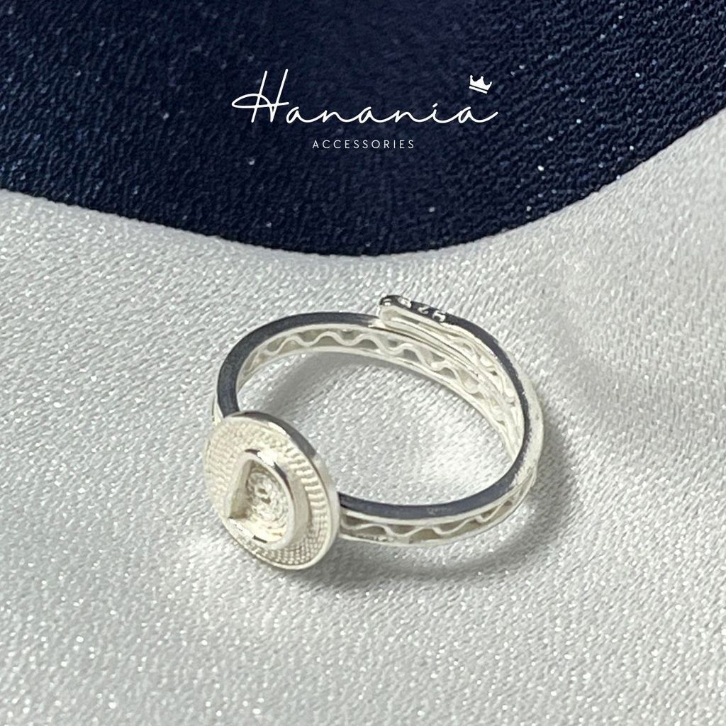 Hanania - Jewelry Cincin Silver / Perak, H079 Cincin Motif Huruf D, Filigree, Cincin bisa dipakai pr