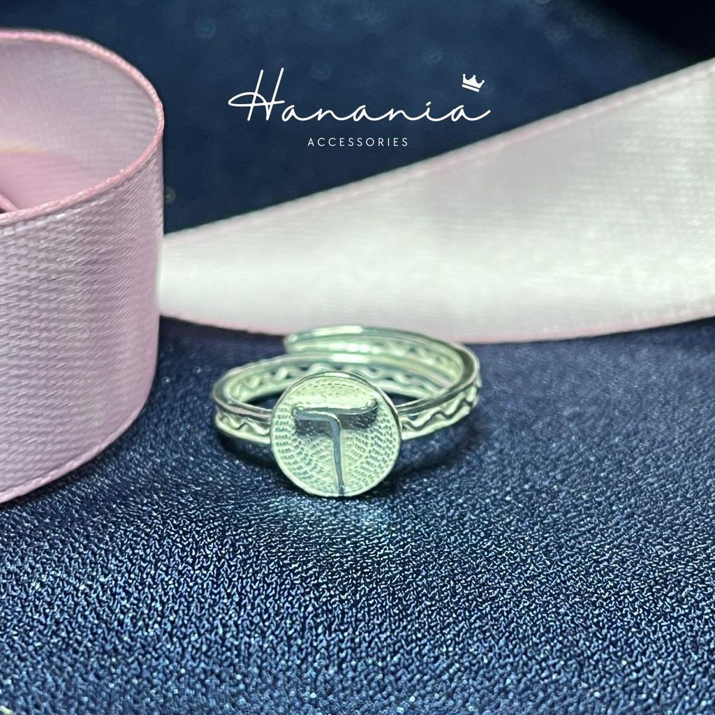 Hanania - Jewelry Cincin Silver / Perak, H096 Cincin Motif Huruf T, Filigree, Cincin bisa dipakai pr