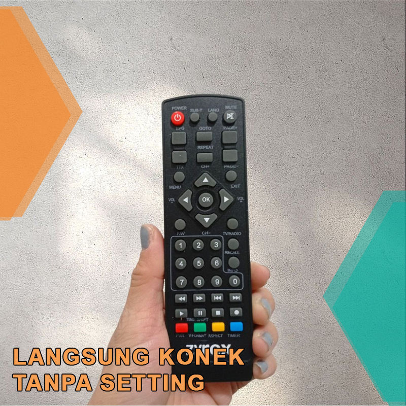 Remote Remot STB DVB-T2 Zyrex HDTV Tanpa Setting Garansi dijamin konek tanpa setting