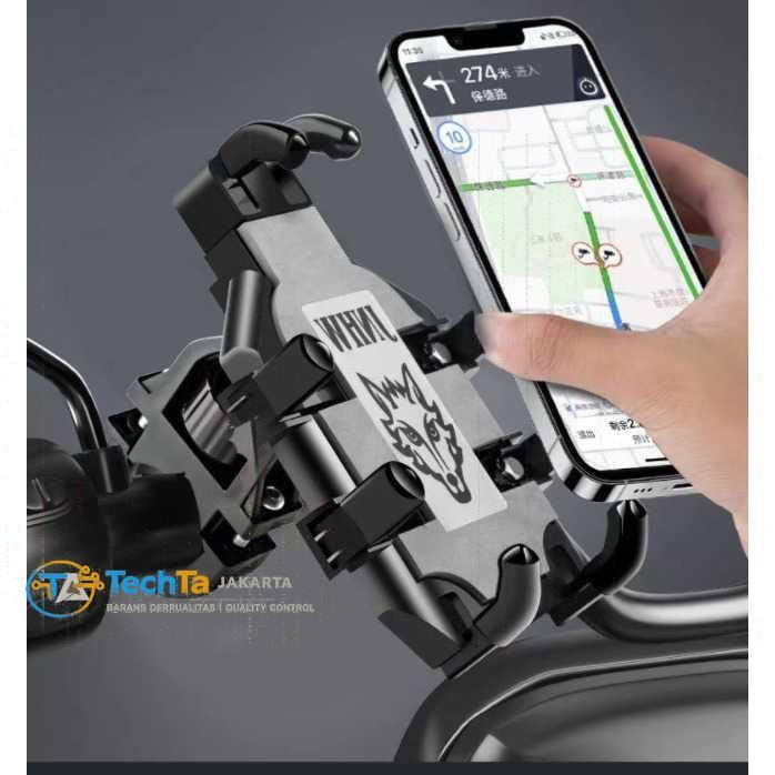 | TechTa Jakarta | JNHW Dudukan HP Stang Motor Handlebar Holder Adjustable Rotation - LV-01
