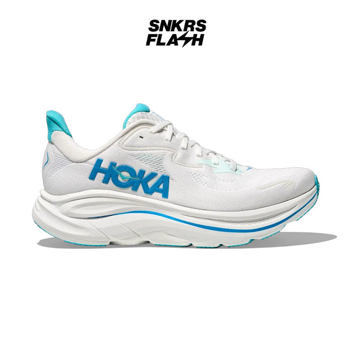 HOKA ONE ONE Clifton 10 White Sky Blue Sepatu Lari Pria - 1162030WKY - Size 41.3