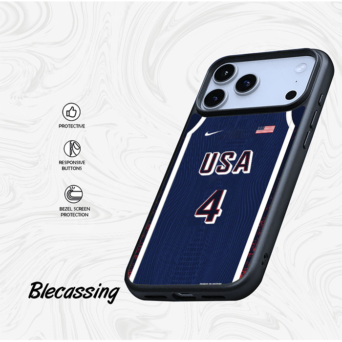 Hybrid Case Casing iPhone 17 16 15 14 13 12 11 Xr Xs Air Mini Plus Pro Max Jersy Basketball BC967