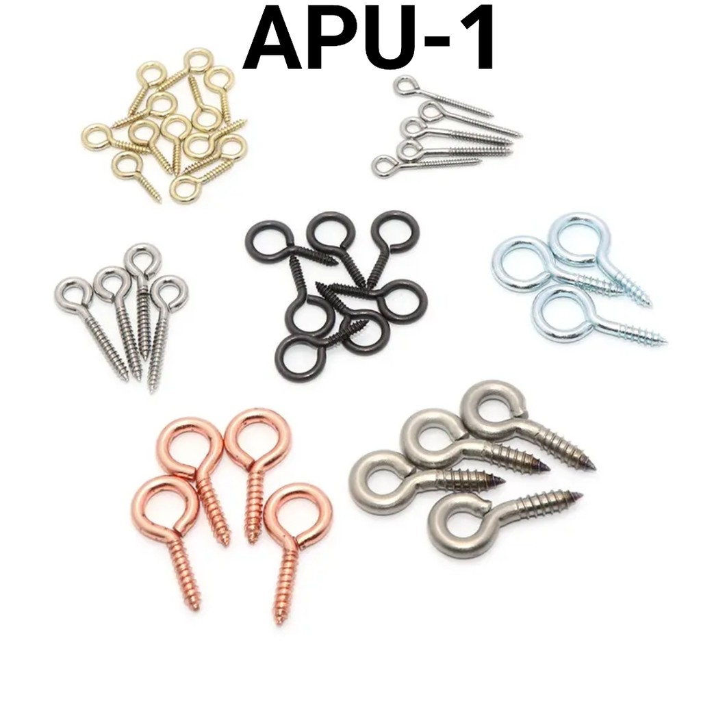 APU-1 Paku ulir paku putar paku baut sekrup skrup ulir bulat gold silver mix timituu monte accesorie