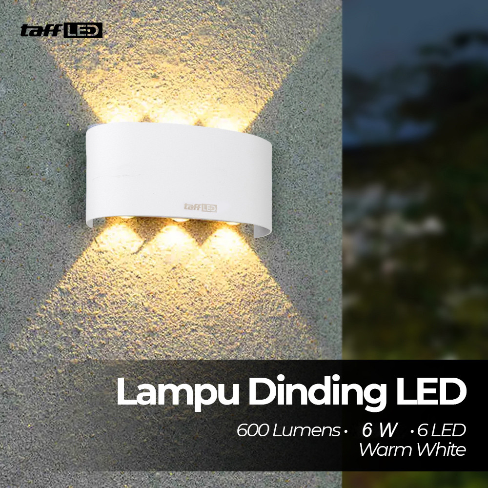 Lampu Dinding Led Indoor Plastic Body 6 Led Warm White 6w 6t White
