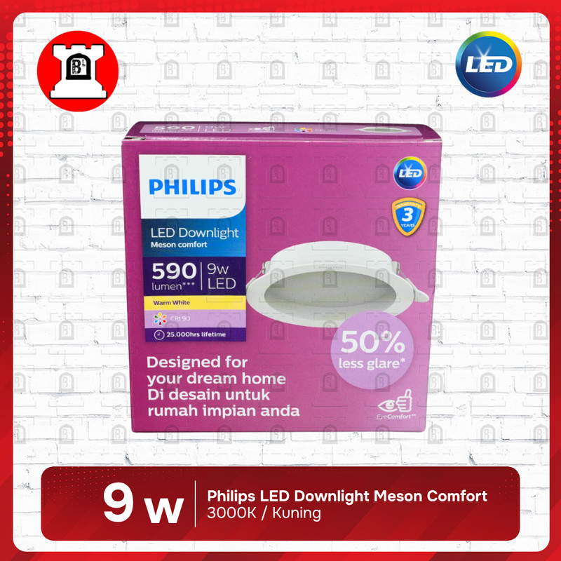 Lampu LED Downlight Meson Comfort Philips 9W D100 RC RD