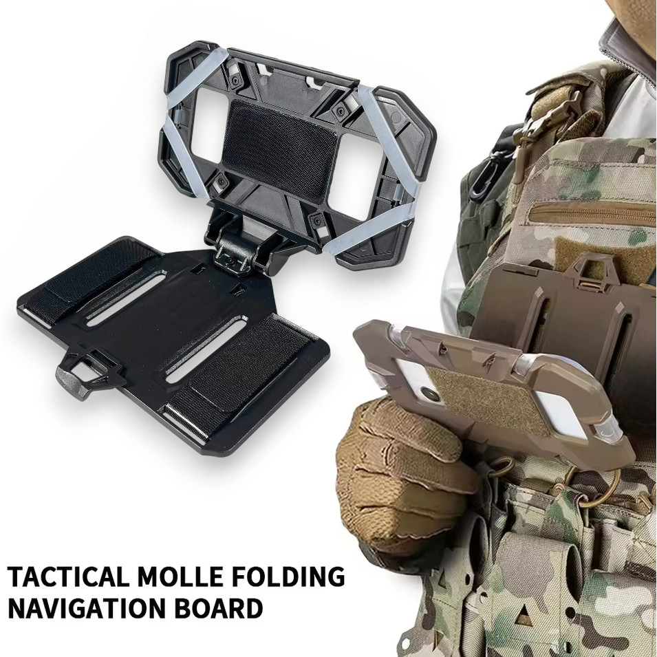 Chest Phone Holder Tactical, Holder HP Outdoor Bebas Tangan, Universal Molle ABS Silikon