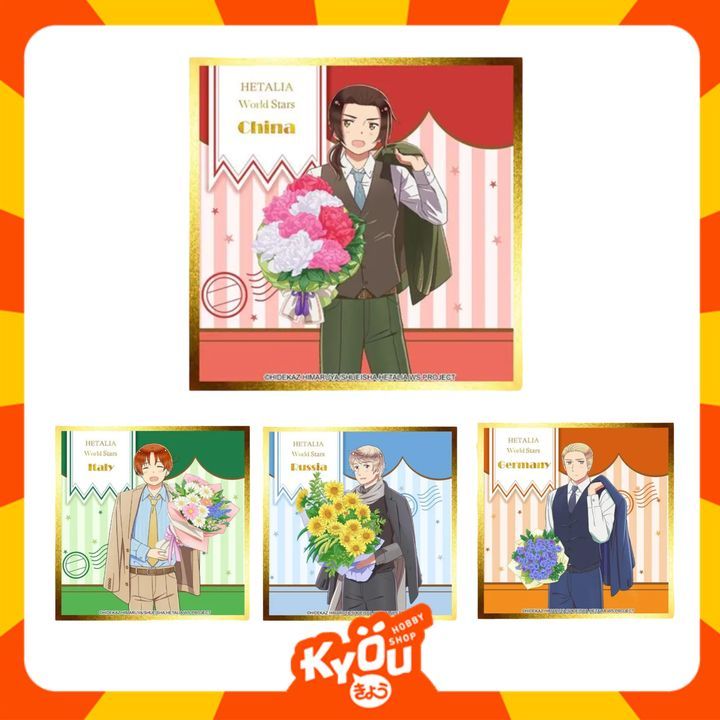 Italy - Germany - Russia - China Foil Stamped Shikishi - Hetalia World Stars