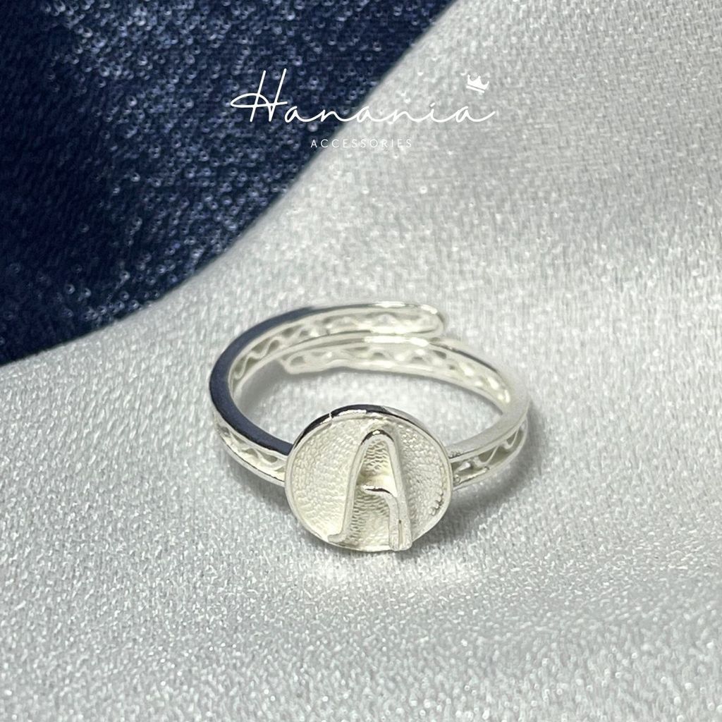 Hanania - Jewelry Cincin Silver / Perak, H076 Cincin Motif Huruf A, Filigree, Cincin bisa dipakai pr