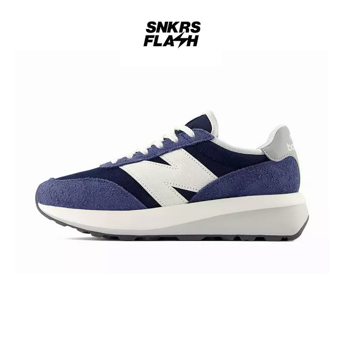 NEW BALANCE 370 Navy White Sepatu Sneakers Pria - U370AG - Size 42