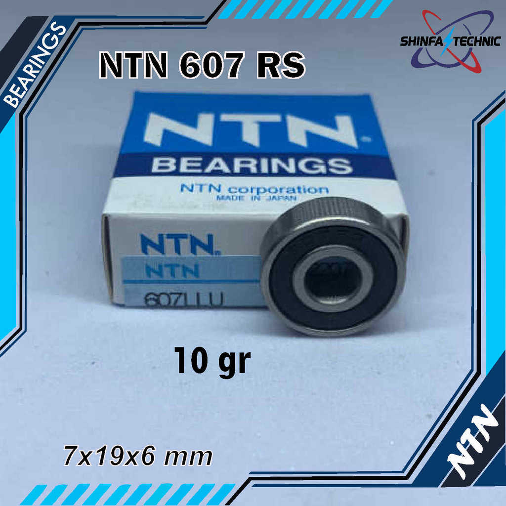 BEARING NTN 607 RS Tutup Karet Original | Laher Mini Presisi Kualitas Jepang Terbaik
