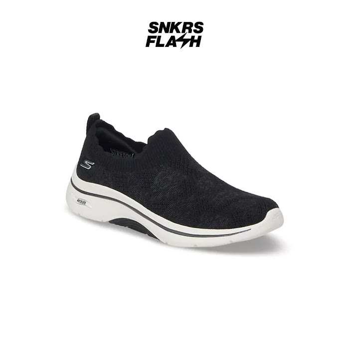SKECHERS Go Walk Arch Fit 2 Black White Sepatu Casual Wanita - 125329BKW - Size 37