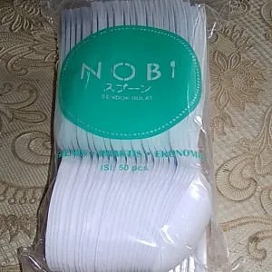 Sendok Nobi Bulat Putih 1 pack 50per pack