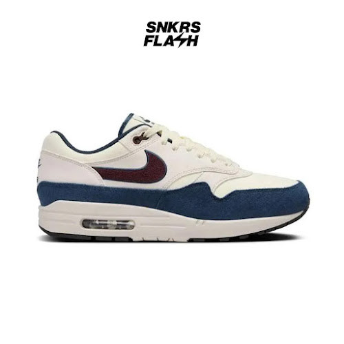 NIKE Air Max 1 Coconut Milk Burgundy Crush Navy Sepatu Sneakers Pria - Fn6952103 - Size 44