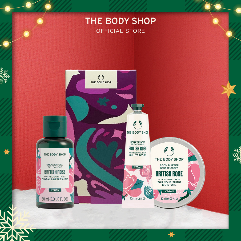 The Body Shop Christmas Mini Trio British Rose Gift Set