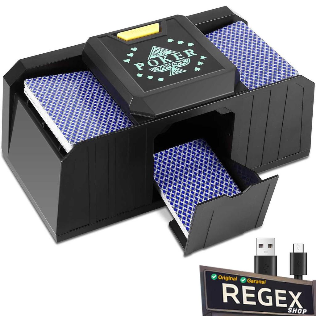 SIL Mesin Kocok Kartu Otomatis 2 Deck Shuffle Machine Bridge UNO Games - S-44