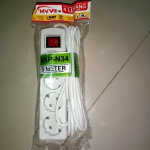 Olor/Stop kontak + kabel 5 meter lubang 4
