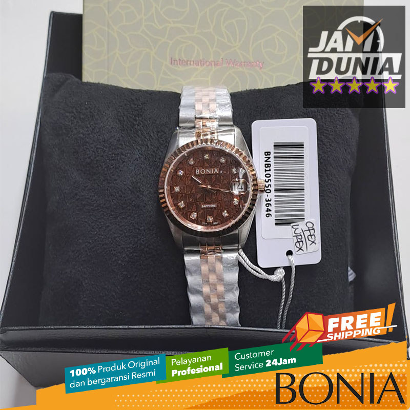 JAM TANGAN WANITA BONIA NOBLE SAPPHIRE ORIGINAL JAM ANALOG BONIA BNB10550-3646 BONIA BNB 10550 3646 