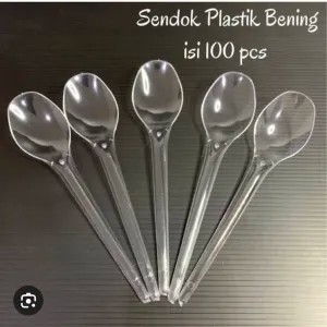 sendok makan plastik bening isi 100 biji