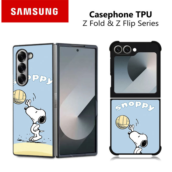 Casing Case TPU Samsung Z Fold & Z Flip 7 6 5 4 301 Snoopy RK396 Hybrid Cover Rubber Glossy