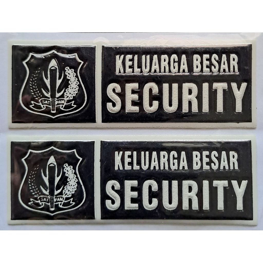 Sticker NOPOL SECURITY HITAM EMBOS TIMBUL Plat Motor/Mobil - Sticker SECURITY HITAM EMBOS TIMBUL