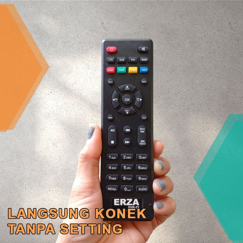 Remot Remote STB DVB-T2 Set Top Bov Digital TV ERZA GENESIS dijamin konek tanpa setting