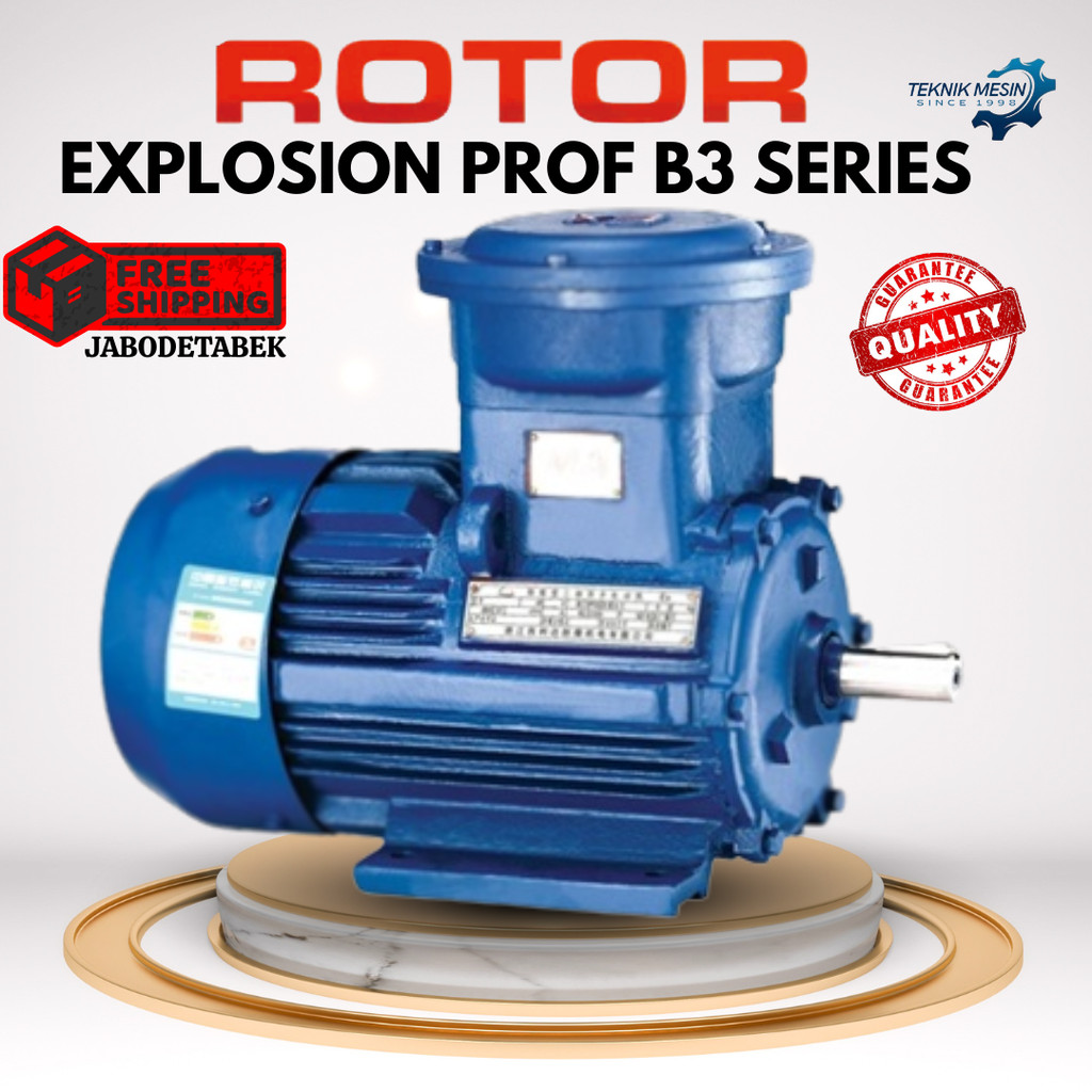 DINAMO EXPLOSION PROOF ELECTRIC MOTOR ROTOR 6P YB2100L-6 1.5KW / 2HP 3PHASE 220/380V B3