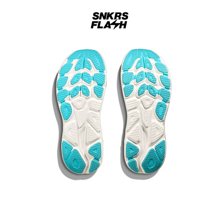 HOKA ONE ONE Clifton 10 White Sky Blue Sepatu Lari Pria - 1162030WKY - Size 41.3